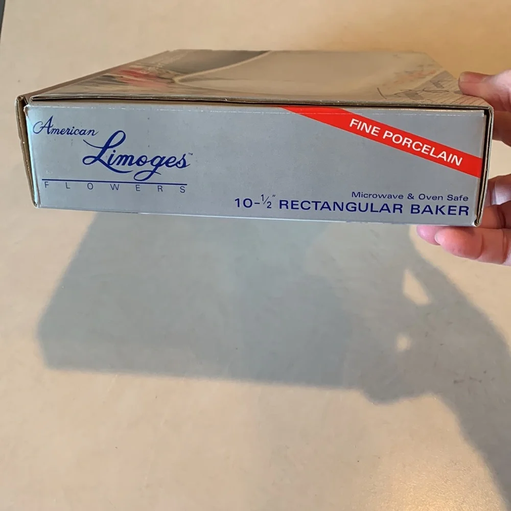 American Limoges Flowers Collection. It is the 10 1/2” Rectangular Baker